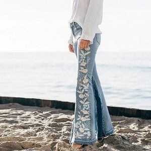 Liverpool Farah Super Flare Embroidered Jeans
